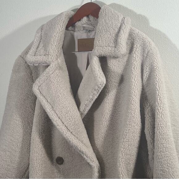 Bearpaw NWT Neutral Ivory Cream Teddy Sherpa Faux Fur Trench Coat Jacket Sz 3X - Picture 10 of 14